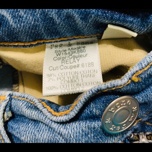 Rag &Bone Skinny Racer Jeans, light wash Sz. 24 - Picture 8 of 8